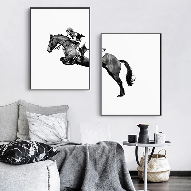 Черно белые холщовые постеры и принты в стиле минимализм художественная роспись