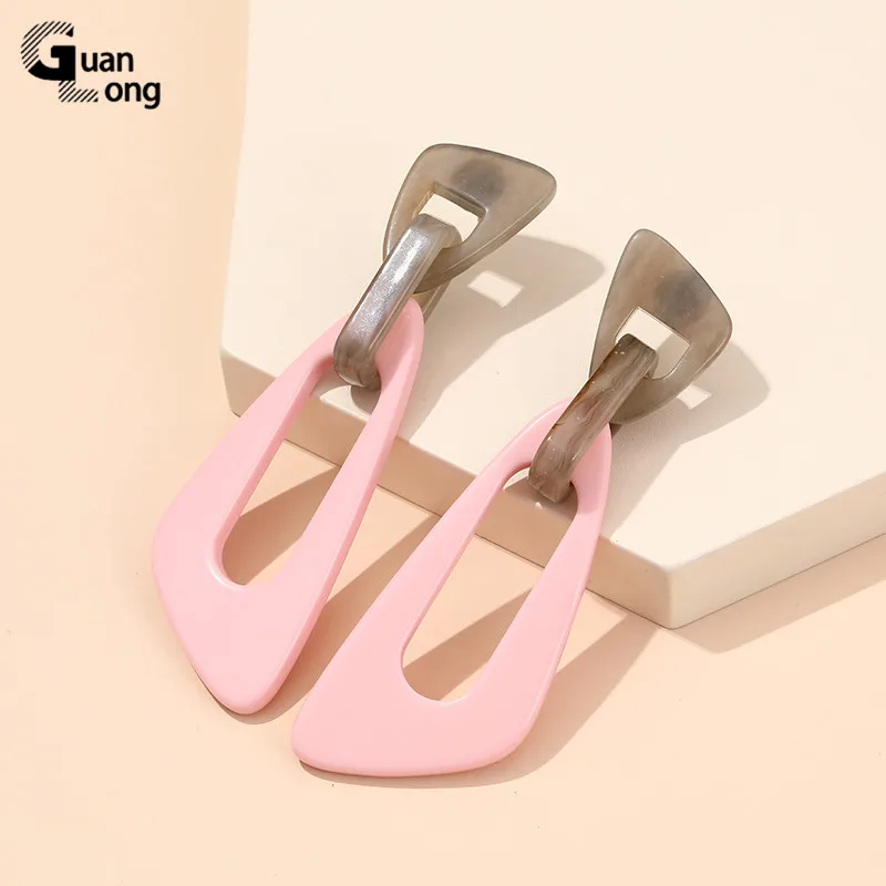 Модные Акриловые висячие серьги GuanLong для женщин 2021 корейские Висячие большие