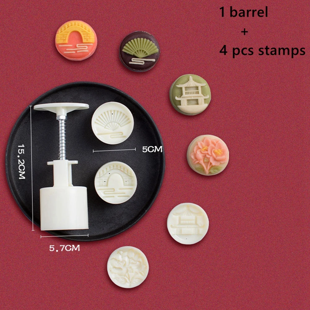 

Moon Cake Tools Cookie Flower Stamp Mooncake Mold Kitchen Supplies Bakery Molds Ma'amoul Oriental Pastry Mould Form for Baking