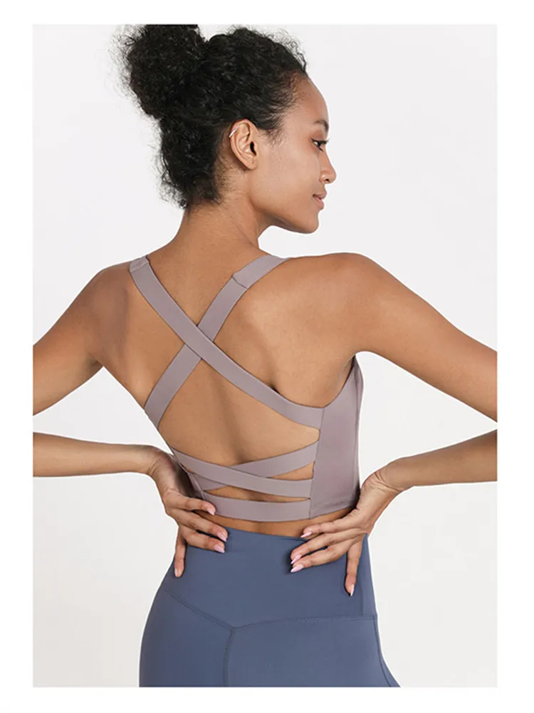 

ENTgoing Push Up Padded Gym Fitness Bras Crop Tops Yoga Suit Female Sportswear Soft Women Tops