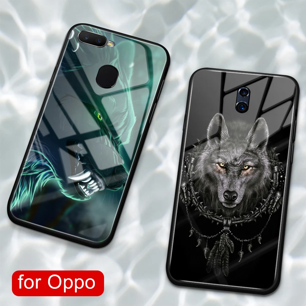 Чехол с животным для Oppo R11 стеклянная задняя крышка чехол R9 R9S R11S Plus R17 R15 F9 Pro Find X A7X