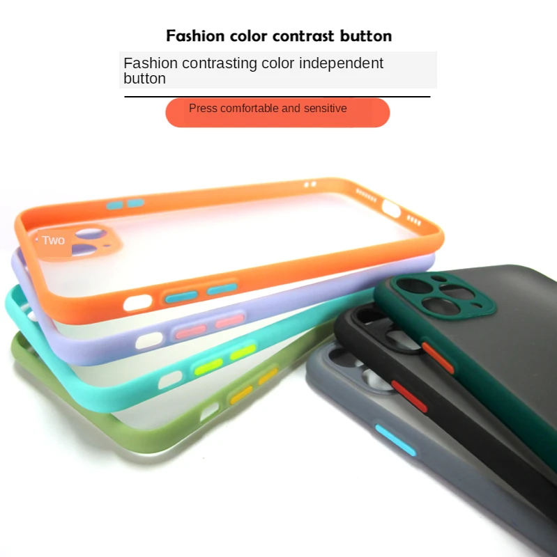 

Anti-knock Iphone Case For Iphone 12 mini Fashion Color Matching Phone Protective Cover For iphone 7 8 Plus X XR XS 11 Pro Max