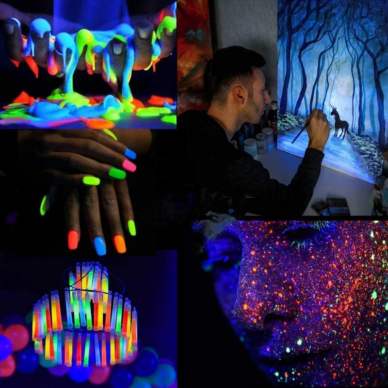 12Colors Glow in The Dark Pigment Powder Epoxy Resin Luminous Pigments UV Lamp for Resin Crafts Slime Nail Art Acrylic Paint DIY images - 6