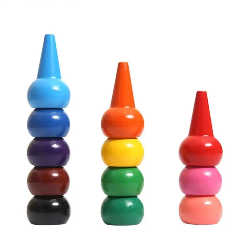 

12 Colors Crayons Non-toxic Graffiti Pen Children Crayons Stationery Gifts For Kids Wax Crayon Pencil 3D Finger Art Supplies
