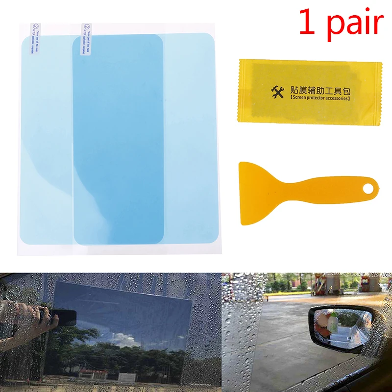 

1Pair Anti Fog Car Mirror Window Clear Anti Light Rearview Mirror Rainproof Film