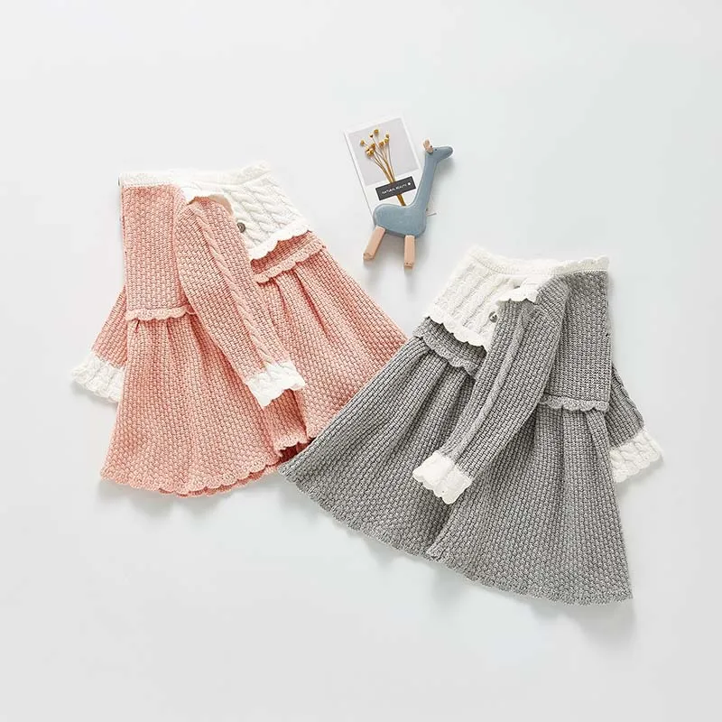 Newborn Baby Autumn Winter Dresses 2022 New Fashion Toddler Knitted Clothes Infant Princess Party Costumes Casual Vestidos 0-3Y