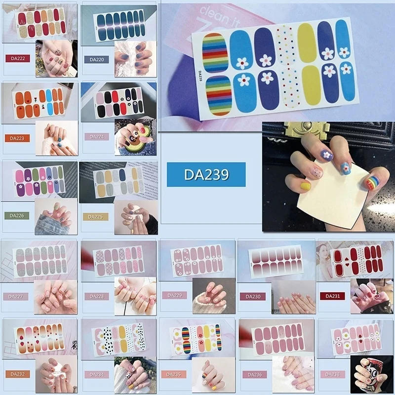 

LADY KINDOM DIY Nail Foils Sticker Waterproof Nail Wraps Cute Cartoon Pattern Nail Ornament Nail Patch for Women (DA219-DA239)