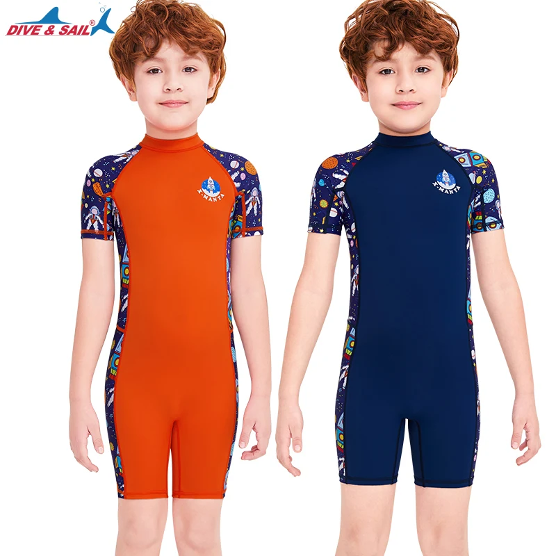 Детский купальник цельный купальный костюм для мальчиков и девочек UPF50 +