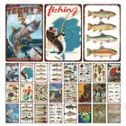 Металлическая табличка для рыбалки, рыболовная придверная табличка, металлическая Жестяная Табличка, Настенная Наклейка для рыбалки на весь день, фермы, украшение для дома