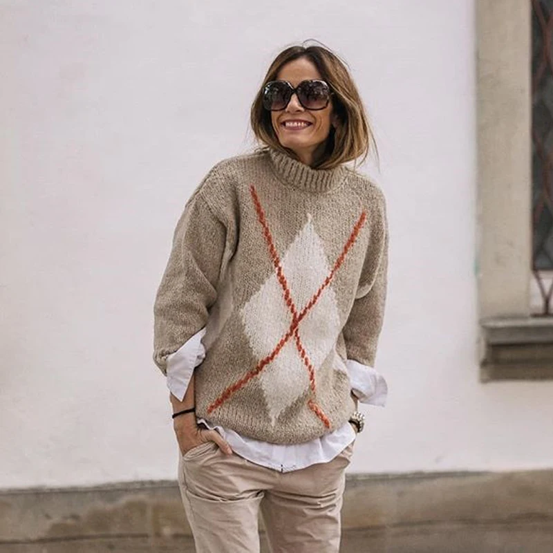 Женский свитер с круглым вырезом Katara зимний Повседневный свободный элегантный