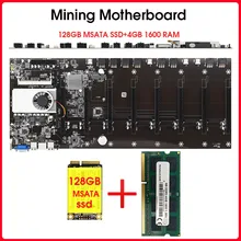 Riserless mining motherboard 8 GPU Bitcoin Crypto Etherum Mining  with 128GB MSATA SSD  DDR3 4GB 1600MHZ RAM SET