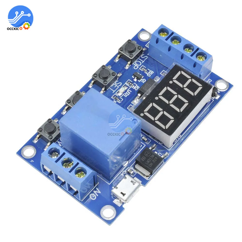 Микро USB DC 5V Реле светодиодный цифровой дисплей высокая точность цикла реле