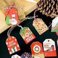 christmas paper present tags set colorful cartoon tags with twine creative gifts packaging blessing wedding holiday decorations
