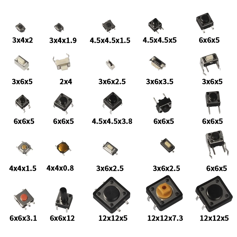 25 типов/партия кнопочный выключатель SMD DIP 2*4 3*6 4*4 6*6 | Обустройство дома