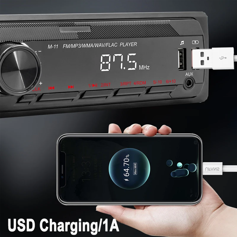 Автомагнитола 1DIN Bluetooth стерео mp3-плеер FM-приемник 60Wx4 с управлением через