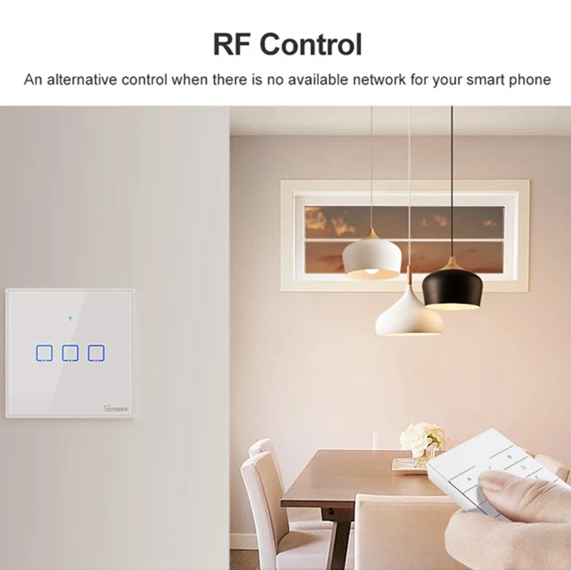 ITEAD SONOFF T2 ЕС TX умный Wifi сенсорный настенный светильник переключатель с границами умный дом 433 МГц RF 433/управление голосом/приложением работает с Alexa
