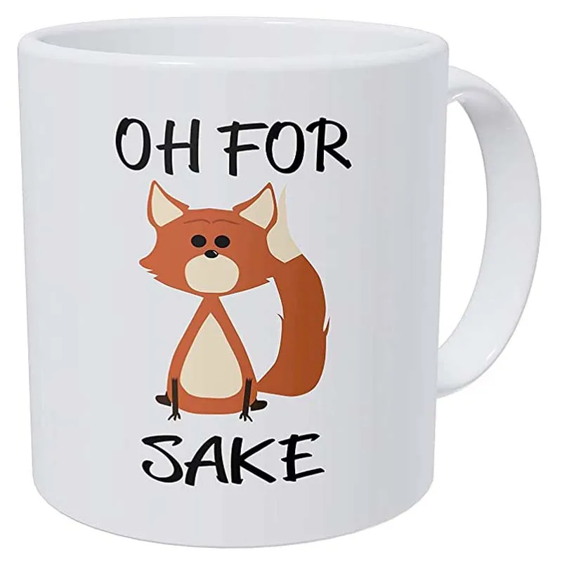 Керамическая кофейная кружка Oh For Fox Sake необычная милая забавная белая