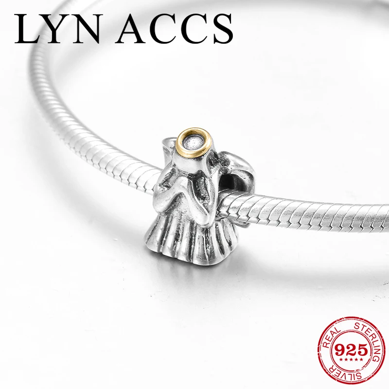 Желающий ангел родное серебро сделай сам изящные бусины на удачу изготовление