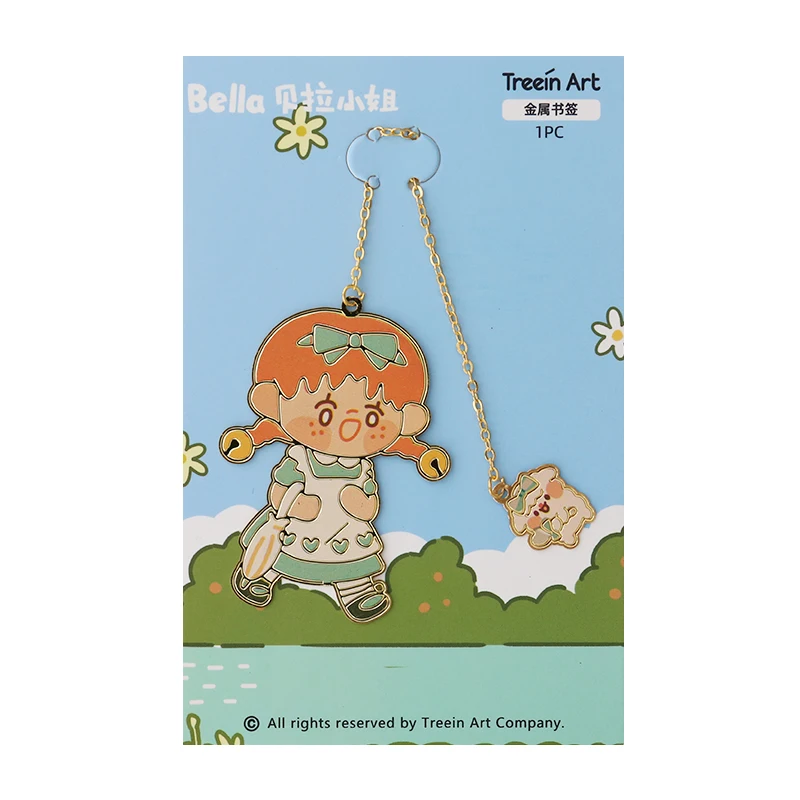 

Exquisite cartoon metal bookmark cute girl heart book mark sign gold-plated pendant student bookmark anime bookmark