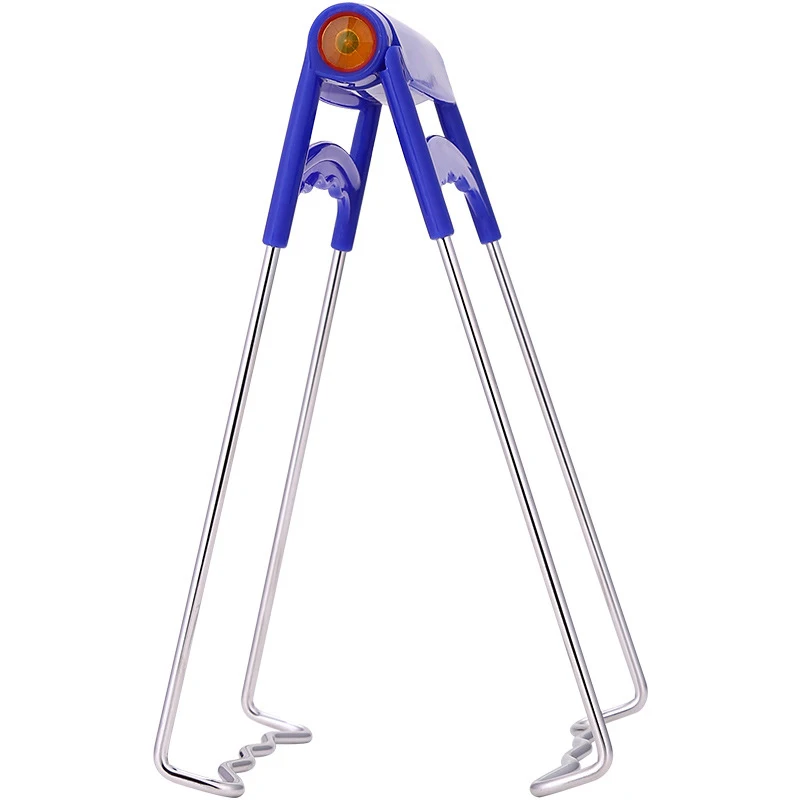 blue Multifunction Stainless Steel Hot Bowl Clip Pot Dish Holder Steamer Heat Plate Tong Anti-Hot Clamp Gripper for kitchen Tools - Цвет: blue