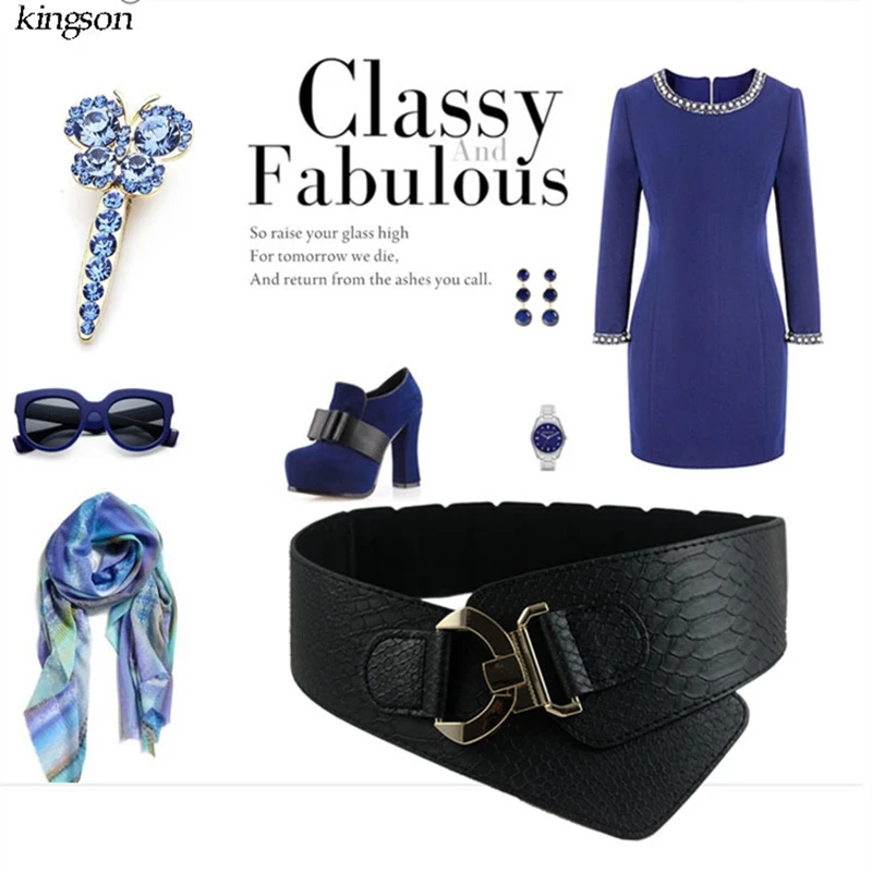 

2020 Belts for Women Personally Crocodile Pattern Elastic Belts Dress Wild Belts Female Cinturones Mujer