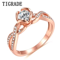 tigrade 925 sterling silver ring rose gold color woman infinity aaa cz wedding band engagement ring anel feminino anniversary