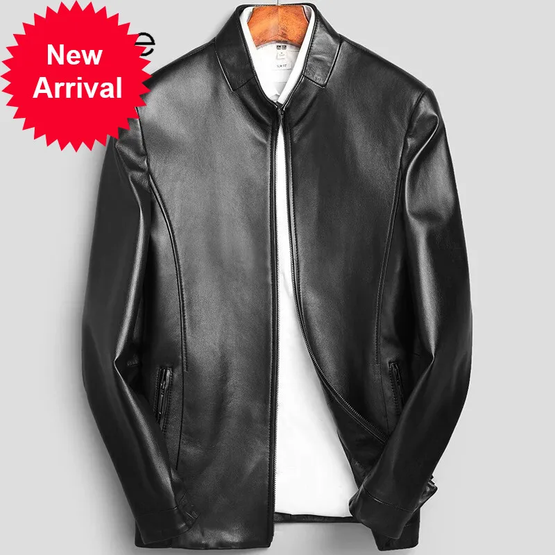 

Мужская кожаная куртка MT915, повседневная куртка из натуральной овечьей кожи, верхняя одежда для весны и осени, 2020