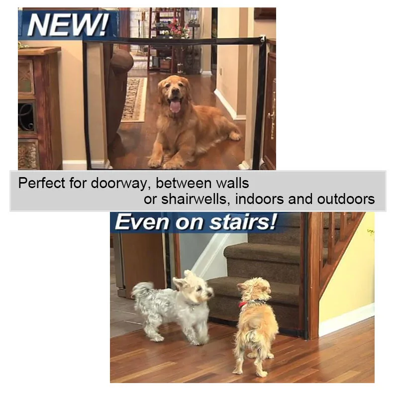 Волшебные ворота для домашних питомцев складные сетчатые выдвижные