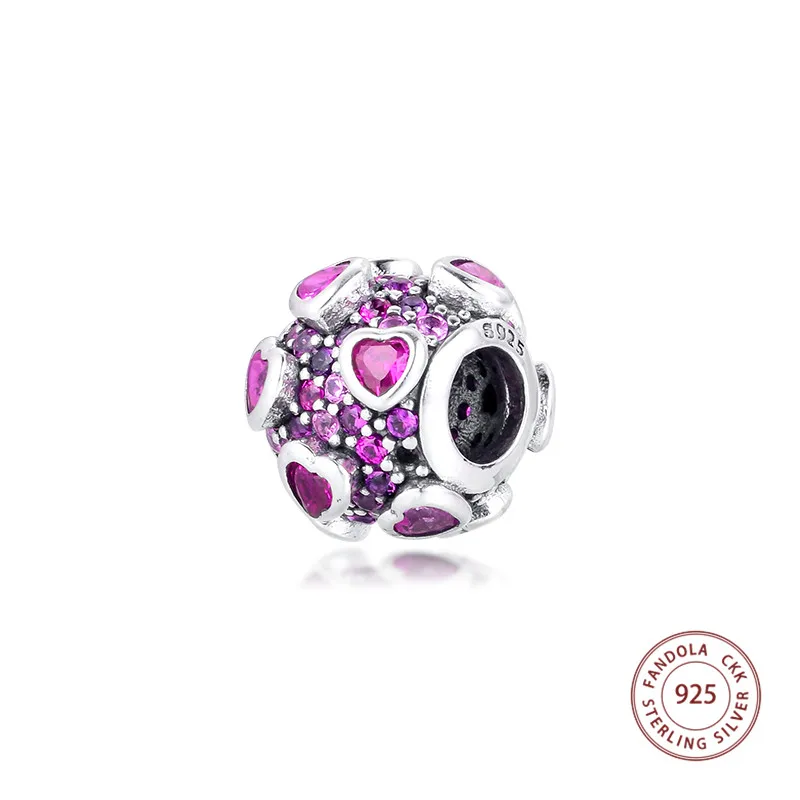 Взрывные любовные подвески из стерлингового серебра 925 пробы разноцветные CZ