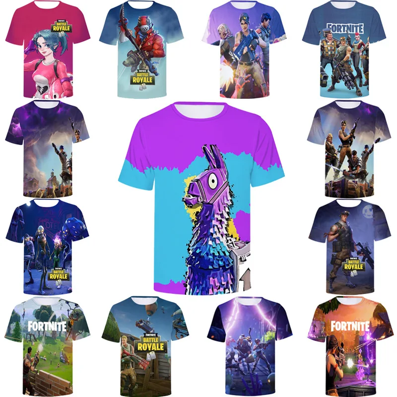 Мужские Fortniter футболка 3D печатных Для детей на лето битва футболки с коротким