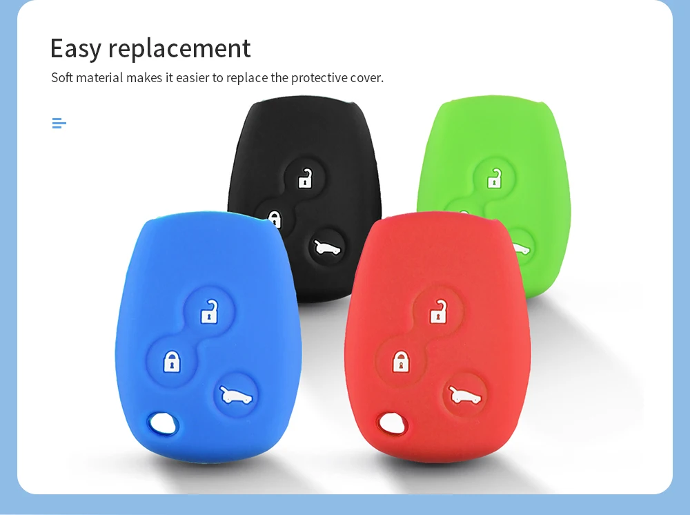 KEYYOU 10x силиконовый чехол для ключей автомобиля с 3 кнопками для Renault Clio Scenic Megane Duster Sandero Twingo Modus