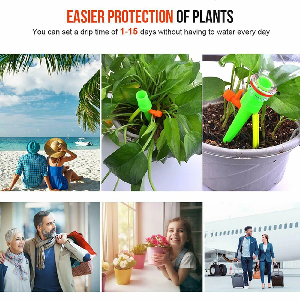 

12Pcs Automatic Watering Spikes Automatic Watering Devices Drip Irrigation Plant ABS Portable With Slow Release Control Valve