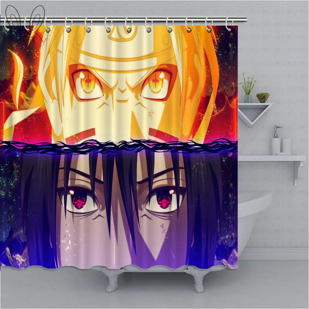 Занавеска для душа aplyasia Naruto, индивидуальная, для дома, полиэфирная ткань, водонепроницаемая, устойчивая к плесени, занавеска с крючками для ванной комнаты - Цвет: 74164