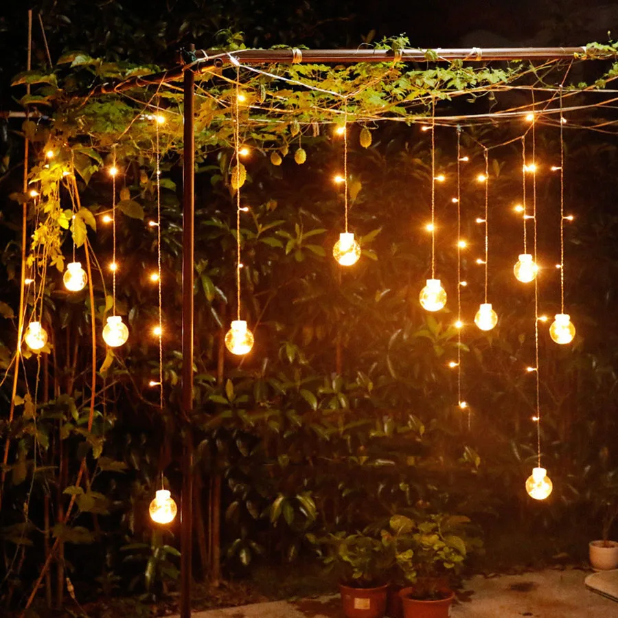 Светодиодные занавески шарики звезды сосулька освещение рождественское садовое