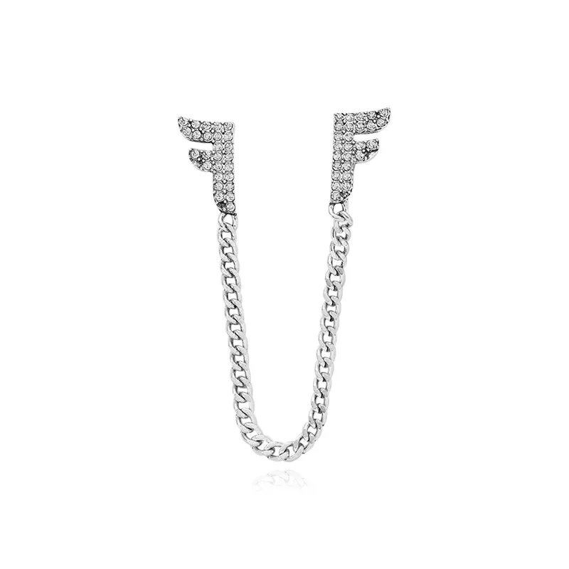 

TIMEONLY Exaggerated Sparkly Rhinestones F Clip Earring for Women Female LONG Tassels Earrings Hollow Chain Jewelry Party Gift