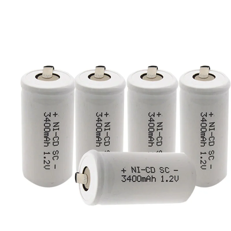 18pcs SC 3400MAH 1.2V Rechargeable Battery 4/5 Sub C Ni-cd Cell with Welding Tabs for Electronic Gadgets | Электроника