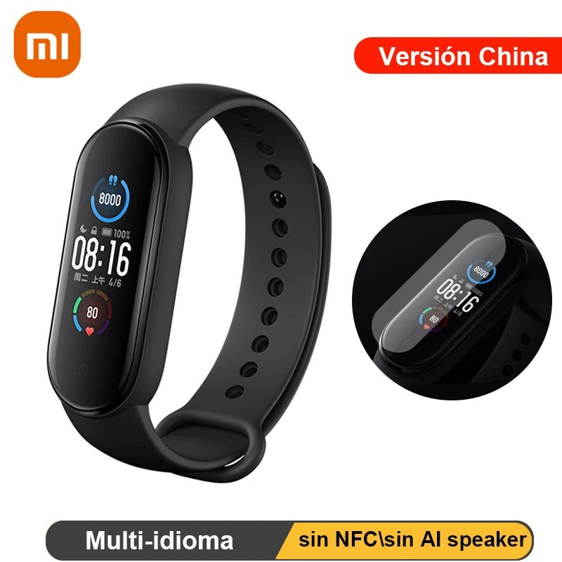 Смарт браслет Xiaomi Mi Band 5 с голосовым помощником пульсометром и управлением через