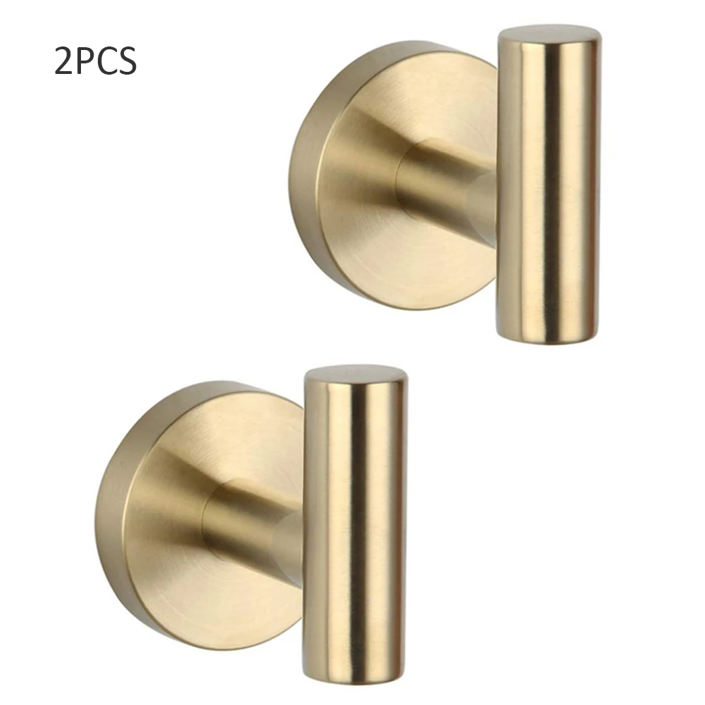 

2PCS Bathroom Towel Hooks Waterproof Stainless Steel Heavy Duty Wall Mount Hook For Umbrellas Bags Clothes Coats Hats Sweaters