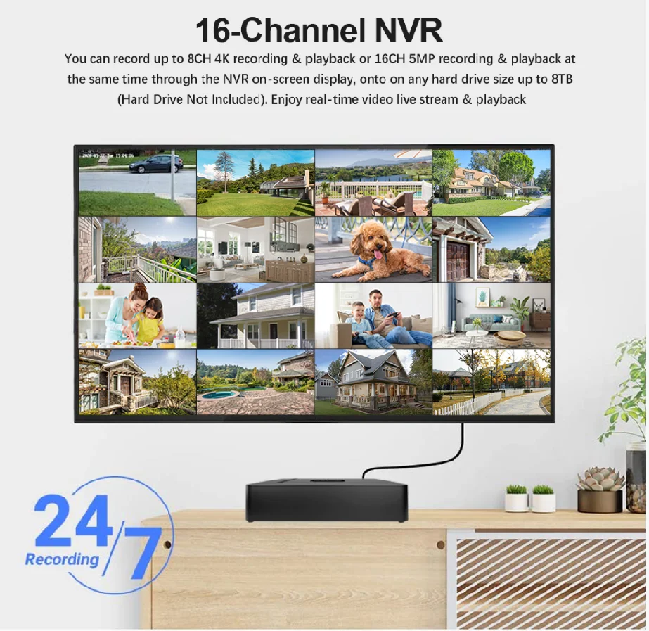 Сетевой видеорегистратор 4K выход 16 каналов POE NVR H.265 Onvif сетевой для системы