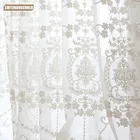 Занавески из вуали в европейском стиле, белые, с цветочной вышивкой, занавески для спальни, гостиной, окон