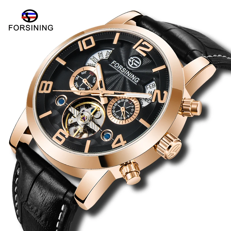 Часы мужские с автоподзаводом из натуральной кожи|Мужские механические часы| |