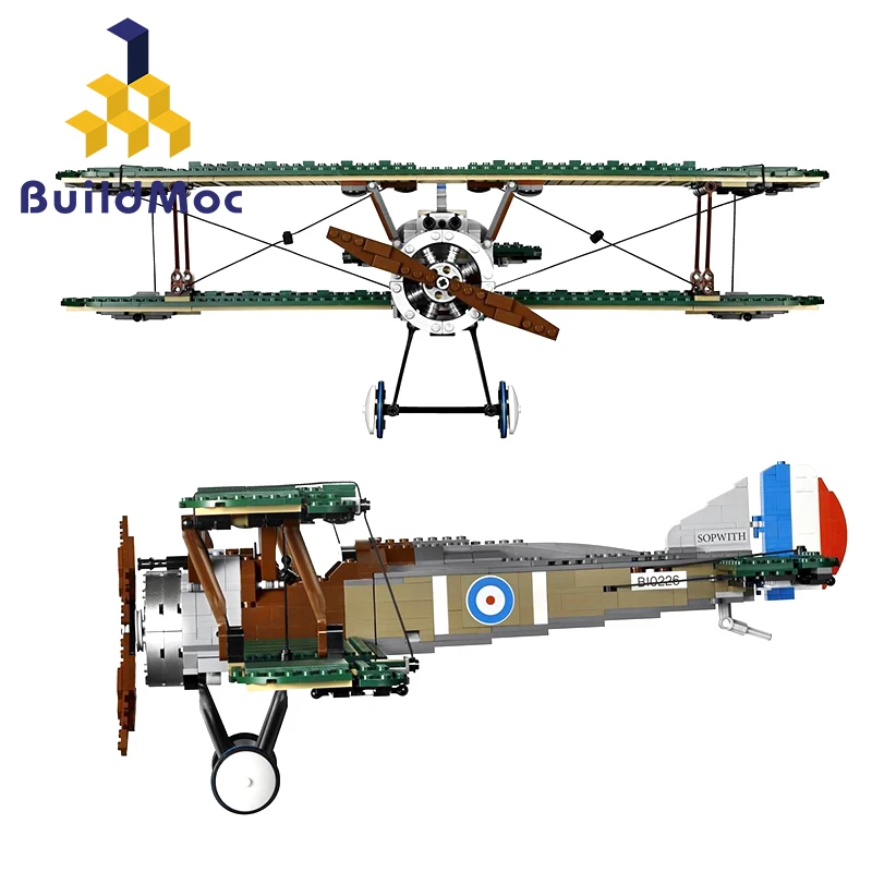 BuildMOC 10226 эксклюзивная Коллекционная серия Sopwith Camel игрушечные блоки наборы блоков