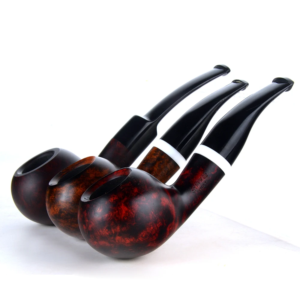 Бриар трубы табака курительная труба гладкая отделка 9 мм фильтр изогнутая