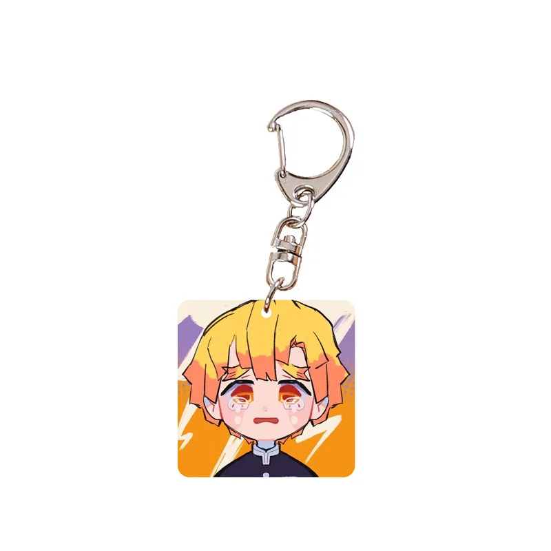 Anime Demon Slayer Keychain Kimetsu No Yaiba Two-sided Cosplay Cartoon Cute Acrylic Pendant Keyring Jewelry Accessories Gift