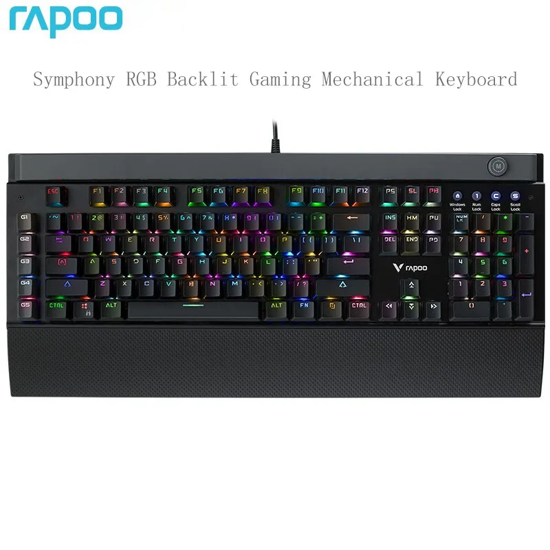 

Механическая Проводная клавиатура Rapoo V820, игровая клавиатура с RGB подсветкой, программируемая, 109 клавиши