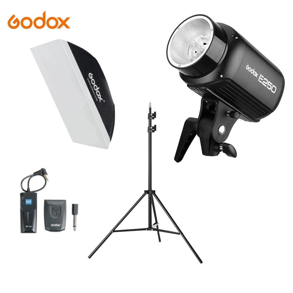 Godox E250 250Ws Фотостудия вспышка стробоскоп светильник + 50x70 см софтбокс 180 подставка