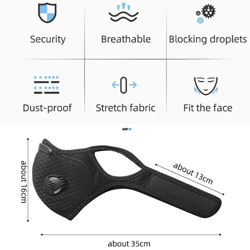Маска велосипедная ROCKBROS для мужчин и женщин пылезащитная с фильтром из