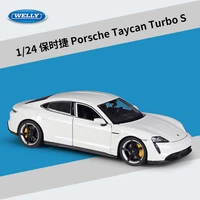 welly 124 diecast car taycan turbo s high simulator metal sports car alloy toy car model car for kids gift collection