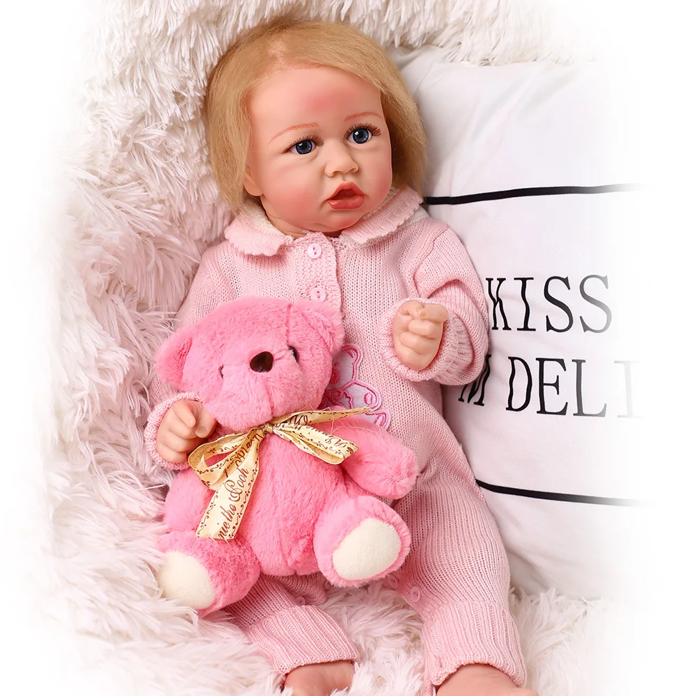 

55CM lifelike Saskia Bebe Reborn Silicone Baby Doll Popular Newborn Doll Collectible Art Lol Doll Christmas Gifts For Children