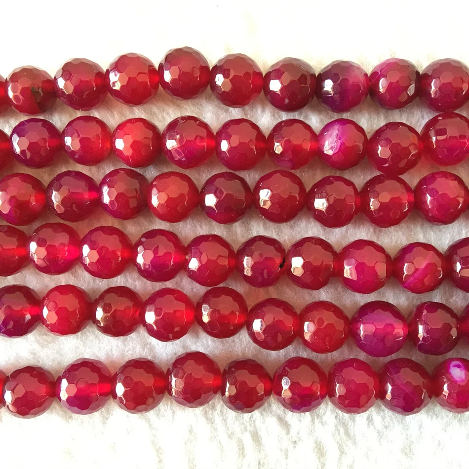 

Красные сердолические Ониксовые бриллиантовые 8 мм граненые круглые свободные бусины подходят для самостоятельного изготовления ожерелий браслетов женских ювелирных изделий 15 дюймов MY4271